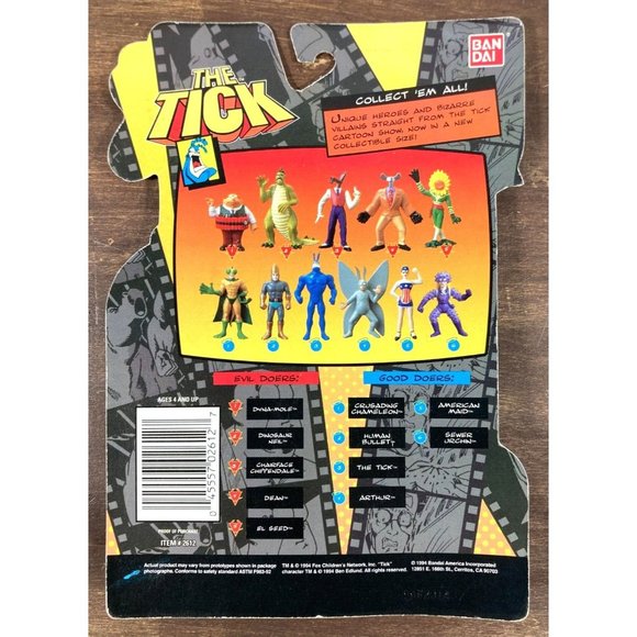 THE TICK 1994 American Maid Collectible Mini Action Figure NEW On CARD Bandai - Picture 3 of 6